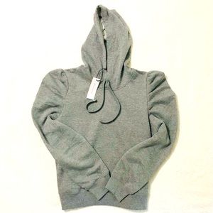 Rebecca Minkoff Hoodie NWT Sweatshirt Janine Grey Puff Sleeves Size X-Large